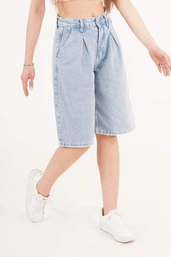 Jeans taille haute bleus en gros