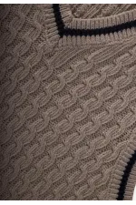 Saş Örgü Triko Süeter 3-9 Yaş Bej