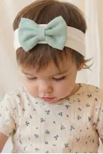 Kurdeleli Bebe Bandanası Mint Yeşili