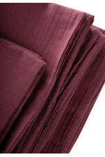 Housse de couette en mousseline avec pochette, 100 x 135 cm +/- 3 cm, drap-housse 120 x 150 cm, taie d'oreiller 35 x 45 cm, prune