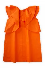 Robe en popeline à volants, 2-7 ans, orange