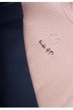 Nakışlı Mevsimlik Zıbın Takım 0-3 Yaş Pudra Pembe