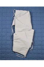 Müslin Bebek Yatak Koruma Yastık Seti (Yıkanmıştır) 32X180 cm +/- 2 cm Gri