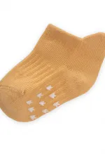 Chaussettes-chaussons bébé imprimées ABS 0-4 ans Jaune moutarde