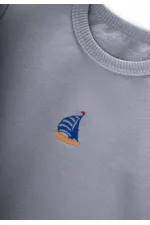 Yelken Nakışlı Sweatshirt Takım 0-2 Yaş Mint Yeşil