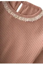 Lace Long-Sleeved Seasonal Set 0-3 Years A Coffee