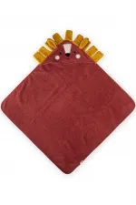 Organik Aslan Figürlü Bebek Havlu 75x75 cm Rust