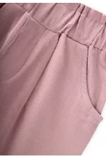 Kadife Boyfriend Pantolon 1-8 Yaş Leylak