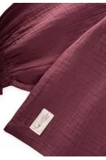 Chemise en mousseline biologique pour enfants de 2 à 10 ans, couleur prune