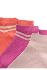 Chaussettes à rayures triples, 5-12 ans, fuchsia, rose pâle, rose poudré