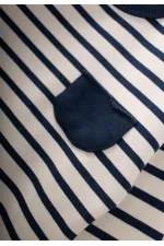 Çizgili Sweatshirt Takım 1-7 Yaş Lacivert