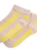 Kalın Çizgili Çocuk Patik Çorabı 5-12 Yaş Kum - Sarı