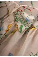 Robe en satin à motifs écru, 2-8 ans