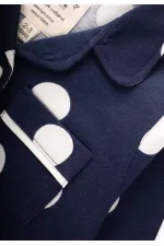 Puantiye Detaylı Pijama Takım 2-8 Yaş Lacivert