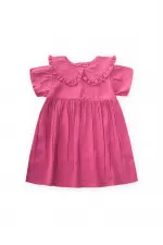 Robe en modal à col fuchsia pour enfants de 2 à 10 ans