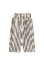 Müslin Pantolon 1-10 Yaş Yeşil Kalın Çizgili