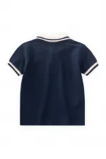 Polo Neck T-Shirt 2-10 Years Old Navy Blue