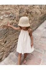 Robe à bretelles beige 1-7 ans