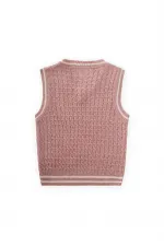 Pull en maille rose poudré pour enfants de 3 à 9 ans