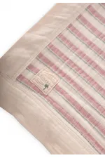 Kalın Biyeli Çift Kat Ham Battaniye 85X90 Cm Mint Yeşili-Gül Kurusu