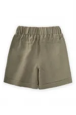Short en Lin Sarh 2-9 ans Vert Kaki