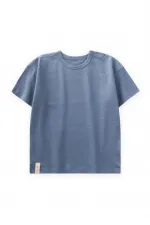 T-shirt basique pour bébé 0-3 ans bleu indigo