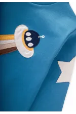 Uzay Aracı Aplikeli Pijama Takım 2-8 Yaş İndigo Mavi