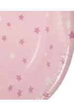 8-Piece Cardboard Plate with Pink Stars