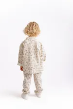 Veste en gabardine rayée pour enfants de 2 à 7 ans, rayures écrues