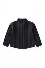 Çizgili Mevsimlik Oduncu Gömlek 2-10 Yaş Antrasit