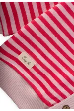 Gilet rayé en maille, couleur corail poudré, 0-4 ans