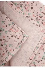 Couverture en mousseline imprimée 90x100 cm, rose poudré à motifs floraux