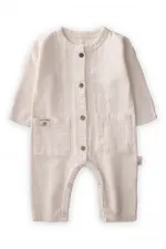 Flamlı Müslin Mevsimlik Tulum Naturel