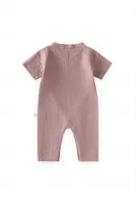 Grenouillère bébé en mousseline biologique à enfiler, 0-9 mois, couleur cuivre