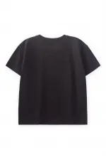 Baskılı T-Shırt 3-10 Yaş Siyah