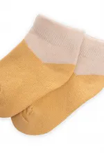 Chaussettes-chaussons bicolores pour bébé de 0 à 4 ans, jaune moutarde