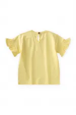 Aplikeli T-Shirt 2-8 Yaş Sarı