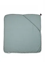 Serviette triangulaire en mousseline double épaisseur faite main (lavée) 75 x 75 cm Vert menthe