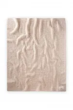 Couverture tricotée Selanik 80 x 100 cm (+/- 5 cm) couleur pierre