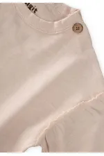 Fırçalı Rustik Uzun Kollu T-Shırt 1-7 Yaş Ekru