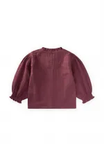Chemise en mousseline biologique pour enfants de 2 à 10 ans, couleur prune