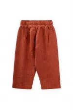 Müslin Pantolon 1-10 Yaş Rust İnce Çizgili