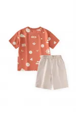 Patterned Capri T-Shirt Set, Ages 2-12, Orange