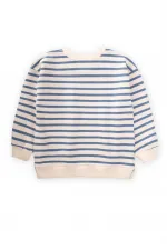 Striped Cardigan Detailed Seasonal Sweater 2-12 Years Indigo Blue