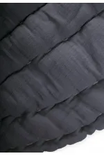 Tapis d'éveil bébé en mousseline à motif feuilles (lavé) anthracite