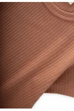 Basic Ribbed T-Shirt 1-5 Years Old Brown