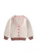 Triko Düğmeli Hırka 2-8 Yaş Doğal Pembe