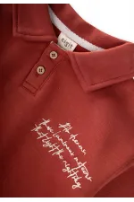 Embroidered Collar Sweatshirt Set, Ages 2-10, Terracotta