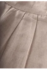 Pileli Keten Bol Pantolon 2-7 Yaş Naturel