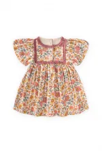 Muslin Patterned Dress, Ages 1-10, Ecru Muslin Patterned Dress, Ages 1-10, Ecru